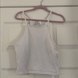White cropped halter top
